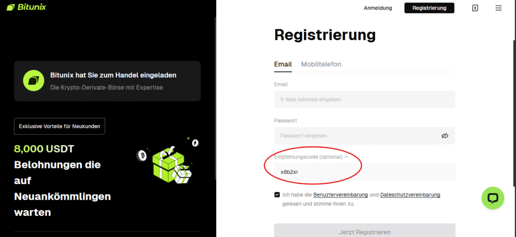 Bitunix Empfehlungscode