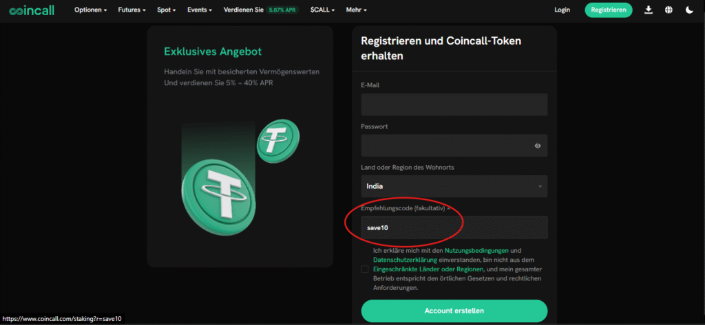 Coincall Empfehlungscode
