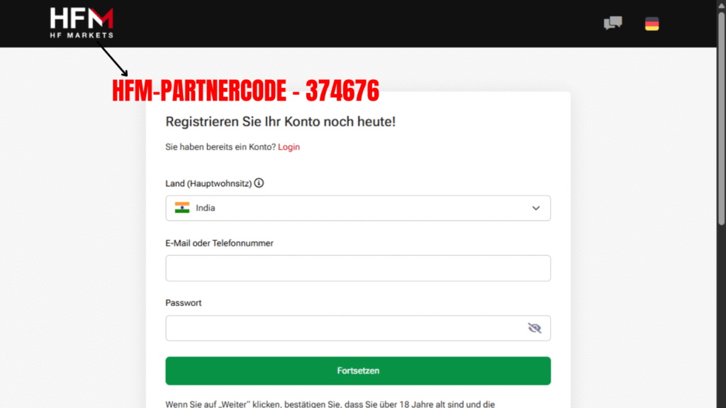 HFM-Partnercode