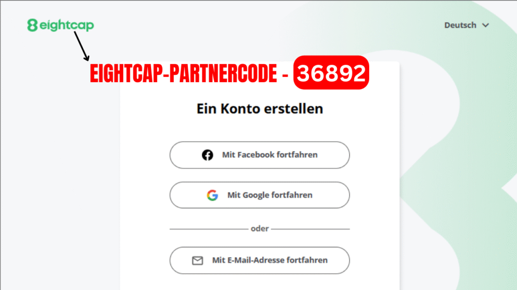 Eightcap-Partnercode [36892] – Bis zu 469 € Bonus & 50% Kommission