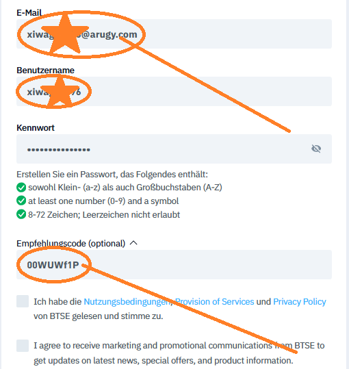 BTSE Empfehlungscode