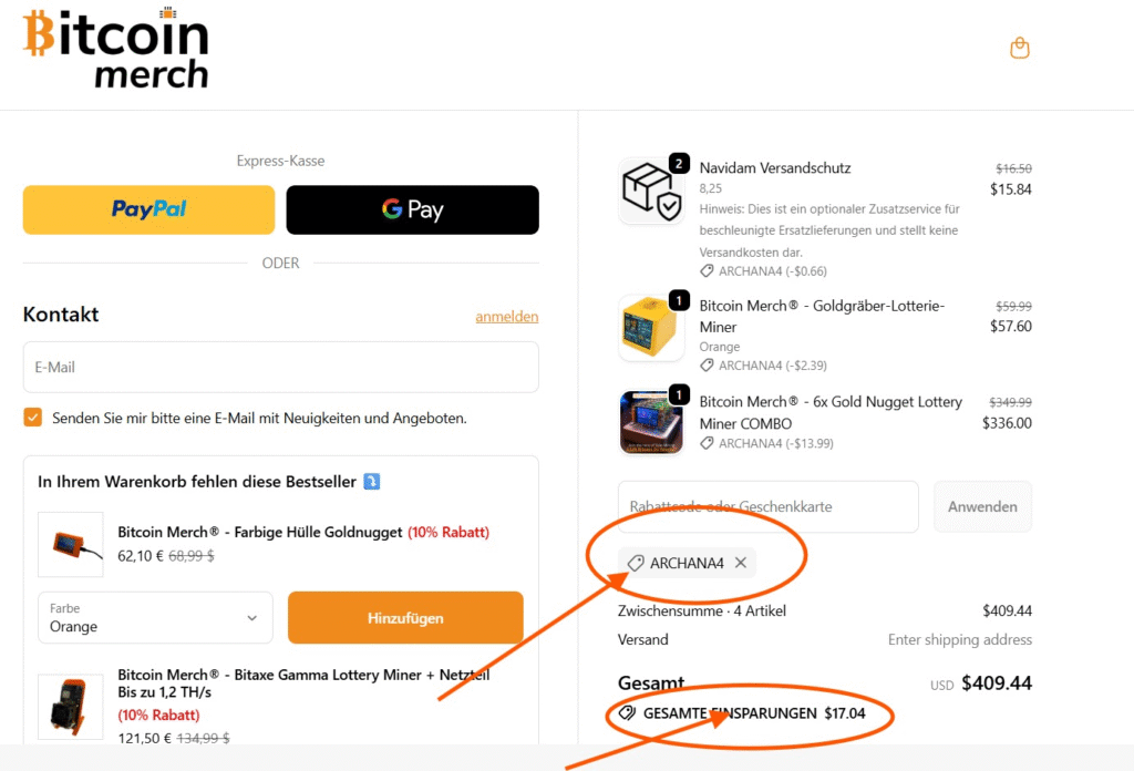 Bitcoinmerch Rabattcode